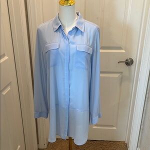 Chico's Light Blue Blouse Button Up Chico's Size 1